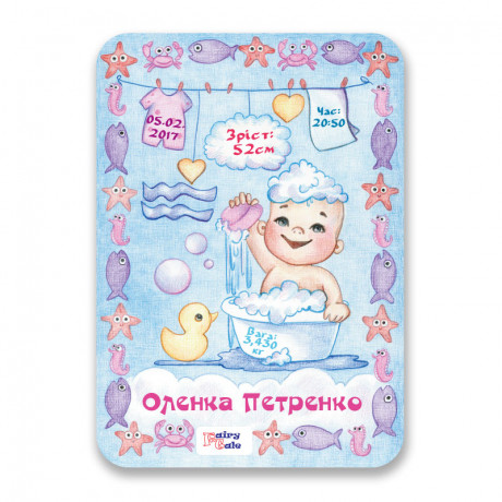 Метрика-постер для новорожденных Водолей (пластик)