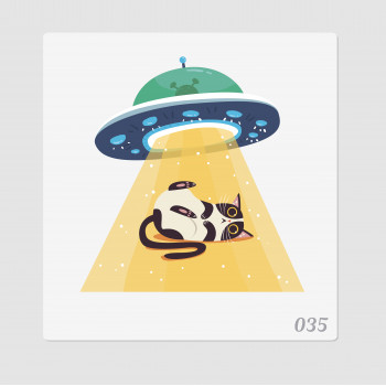 Иллюстрация "НЛО и котик"