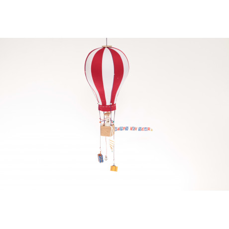 Мобильный воздушный шар Красно-белый со снеговиком 44см