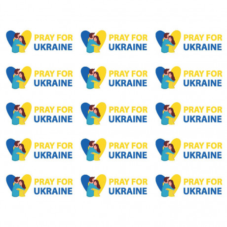 Украинские наклейки "Pray for Ukraine" (15 шт)